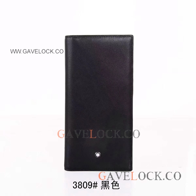 Replica Montblanc Men's Long Leather Wallet With Zipper